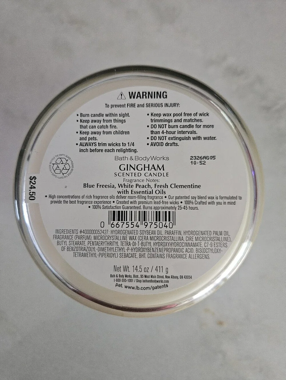 Bath & Body Works Gingham Candle